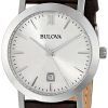 Bulova Dark Brown Leather Strap 96B217 Unisex Watch