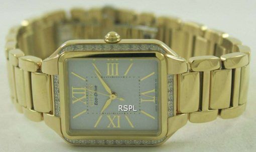 Citizen Ciena Diamonds Eco-Drive Gold Tone EM0192-57A Womens Watch