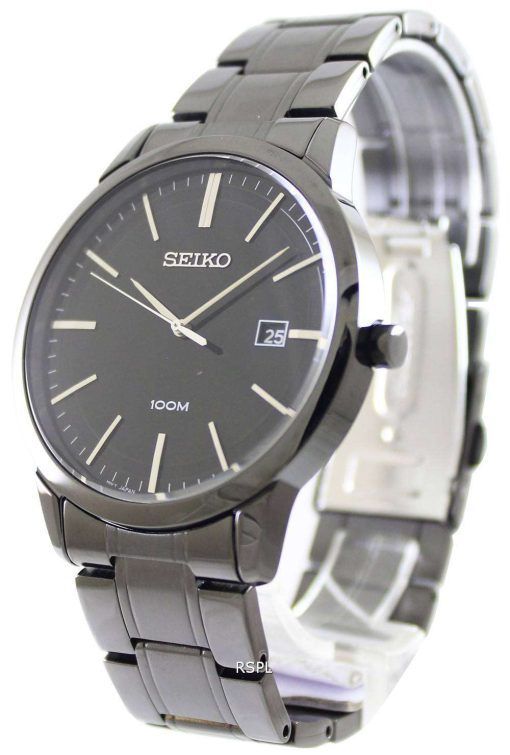 Seiko Quartz Black IP SGEH11P1 SGEH11P Mens Watch