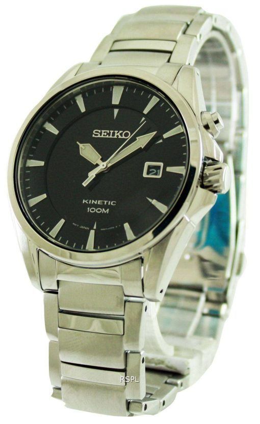 Seiko Kinetic Black Dial SKA565P1 SKA565P Mens Watch