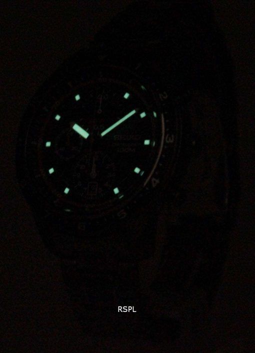 Seiko Chronograph 100M Black Bezel SNDF41P1 SNDF41P Mens Watch