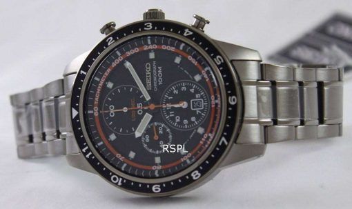 Seiko Chronograph 100M Black Bezel SNDF41P1 SNDF41P Mens Watch