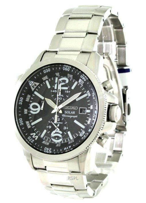 Seiko Solar Alarm Chronograph SSC075P1 SSC075 SSC075P Mens Watch