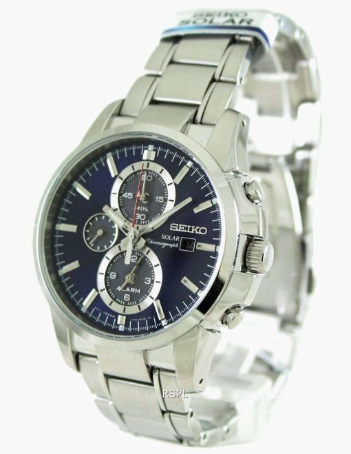 Seiko Solar Alarm Chronograph SSC085P1 SSC085 SSC085P Mens Watch