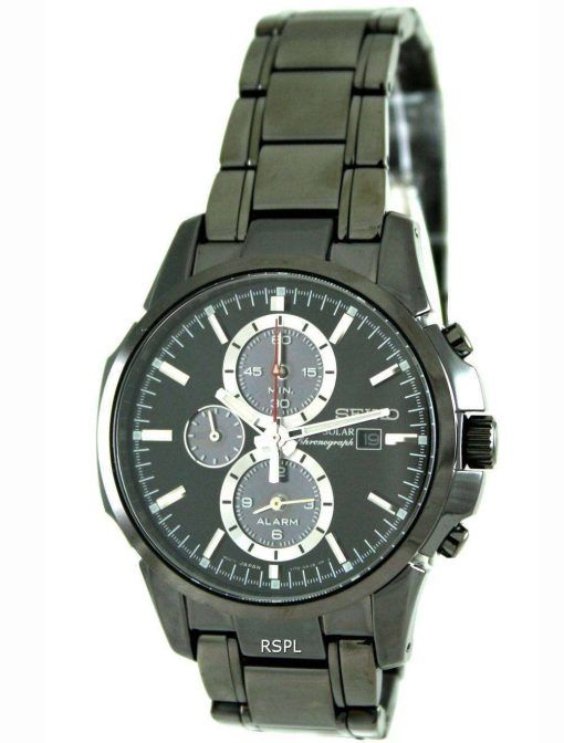 Seiko Solar Chronograph Alarm Black Dial SSC095P1 SSC095 SSC095P Mens Watch