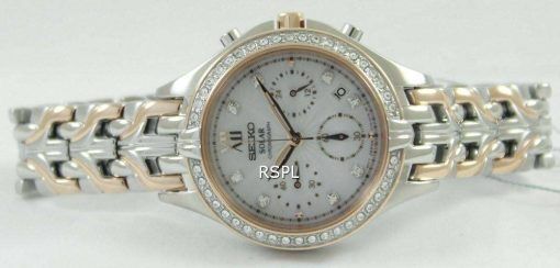 Seiko Core Solar Chronograph Swarovski Crystals SSC874P1 SSC874P Womens Watch