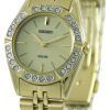 Seiko Solar Gold Tone Swarovski Crystals SUP096P1 SUP096P Womens Watch