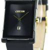 Citizen Quartz Black Leather Black Dial BG5089-19E Mens Watch