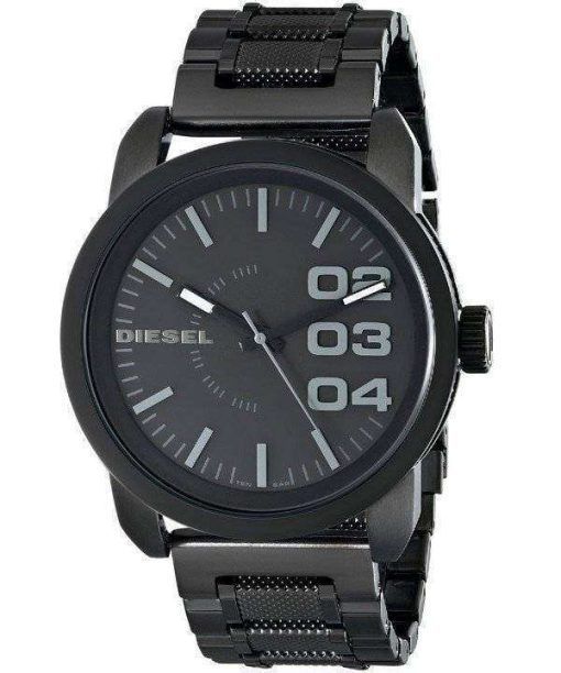 Diesel Black Dial Black Textured Steel WR100M DZ1371 Mens Watch