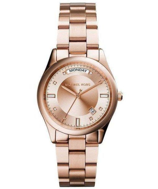 Michael Kors Colette Crystals Rose Gold Dial MK6071 Womens Watch