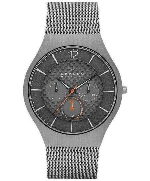 Skagen Grenen Grey Dial Gunmetal Titanium SKW6146 Mens Watch