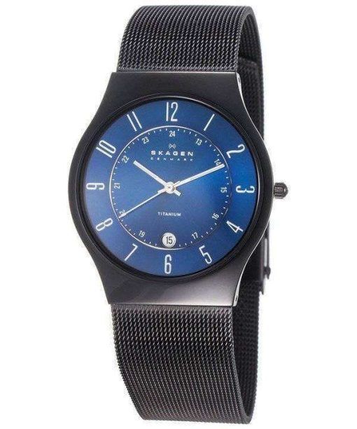 Skagen Titanium Marine Blue Dial Mesh Strap T233XLTMN Mens Watch