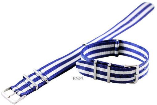 Blue And White Nato Strap 22mm For SKX007, SKX009, SKX011, SRP497, SRP641