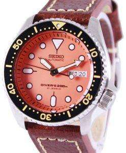 Seiko Automatic Divers Brown Leather SKX011J1-LS1 200M Mens Watch
