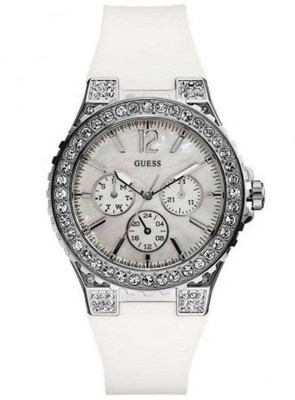 Guess White Crystal Quartz U12653L1 Womens Watch