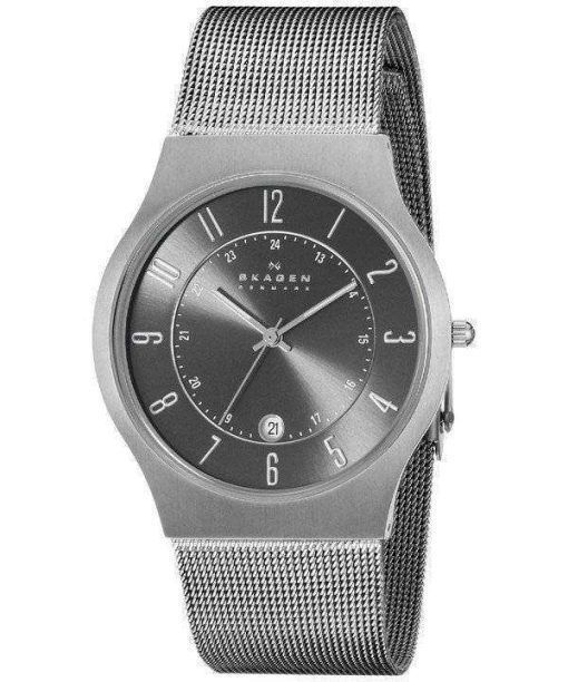 Skagen Gunmetal Grey Dial Titanium Case Mesh Bracelet 233XLTTM Mens Watch