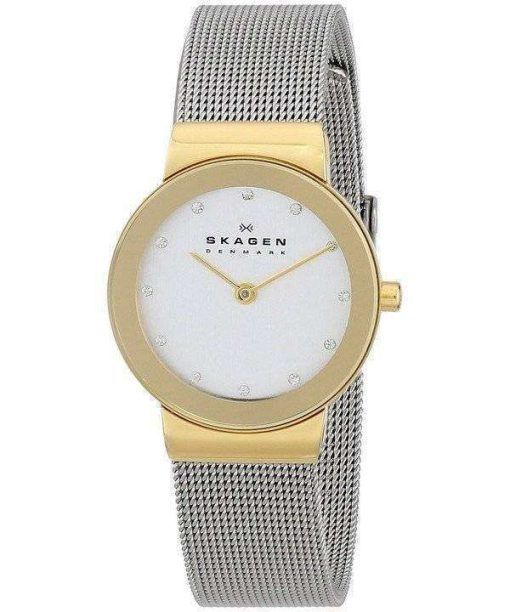 Skagen Freja Silver Dial Swarovski Stainless Steel Mesh Bracelet 358SGSCD Womens Watch