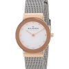 Skagen Freja White Dial Swarovski Stainless Steel Mesh Bracelet 358SRSC Womens Watch