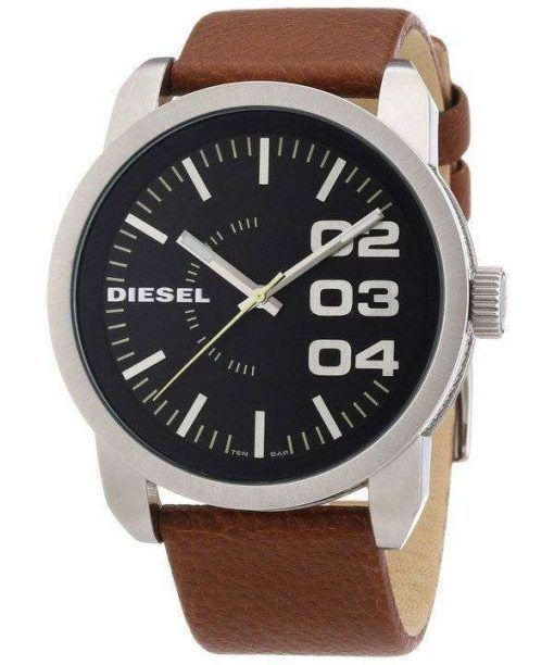 Diesel Black Dial Tan Leather DZ1513 Mens Watch