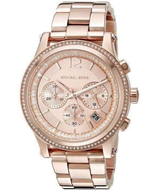 Michael Kors Heidi Chronograph Rose Crystal Dial MK6064 Womens Watch