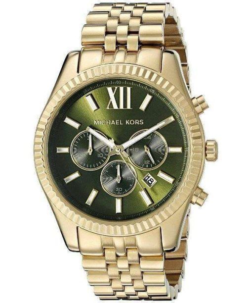 Michael Kors Lexington Chronograph Green Dial MK8446 Mens Watch