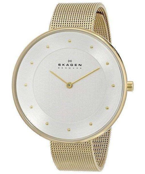 Skagen Silver Dial Gold-Tone Mesh Bracelet SKW2141 Womens Watch