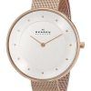 Skagen Silver Dial Rose Gold-Tone Mesh Bracelet SKW2142 Womens Watch