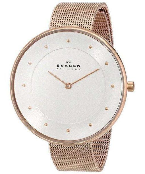 Skagen Silver Dial Rose Gold-Tone Mesh Bracelet SKW2142 Womens Watch