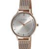 Skagen Anita Silver Dial Crystal Rose Gold-Tone Mesh Bracelet SKW2151 Womens Watch