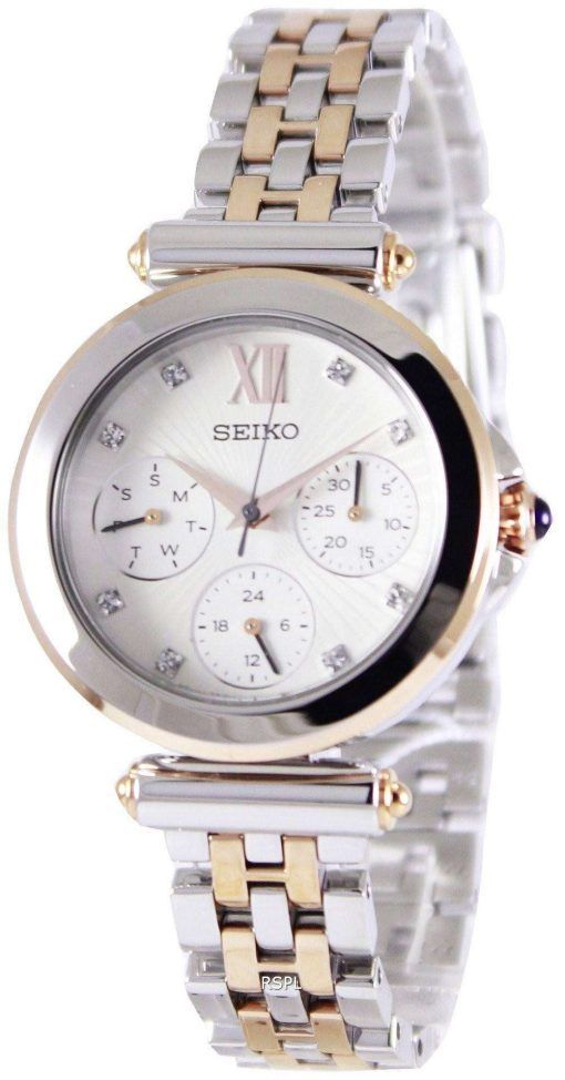 Seiko Multi-Function Two Tone Crystals SKY700P1 SKY700P Women's Watch