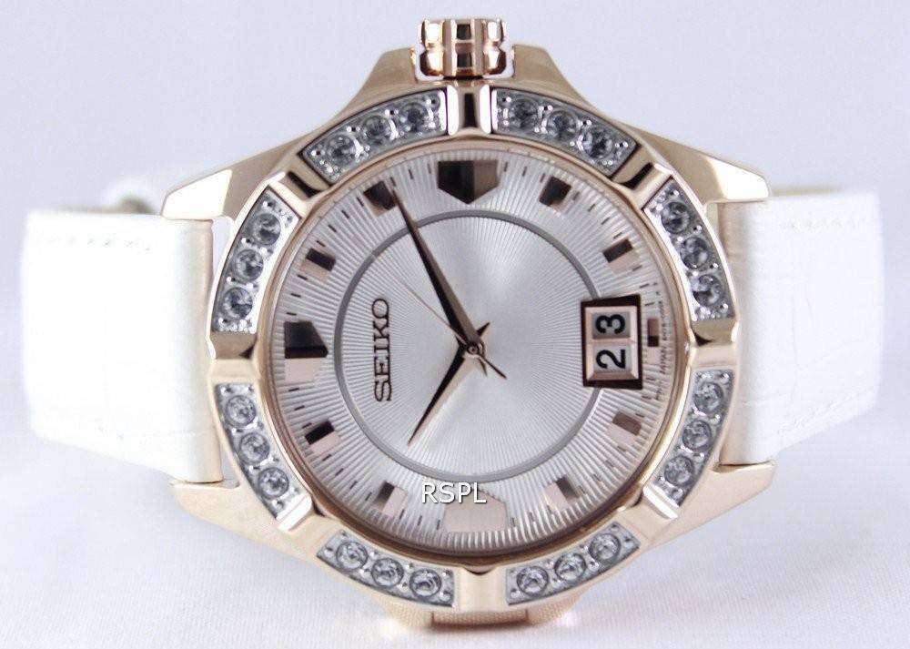 Seiko Quartz Crystals White Dial SUR800P1 SUR800P Women's Watch 4 Seiko Quartz Crystals White Dial SUR800P1 SUR800P Women's Watch