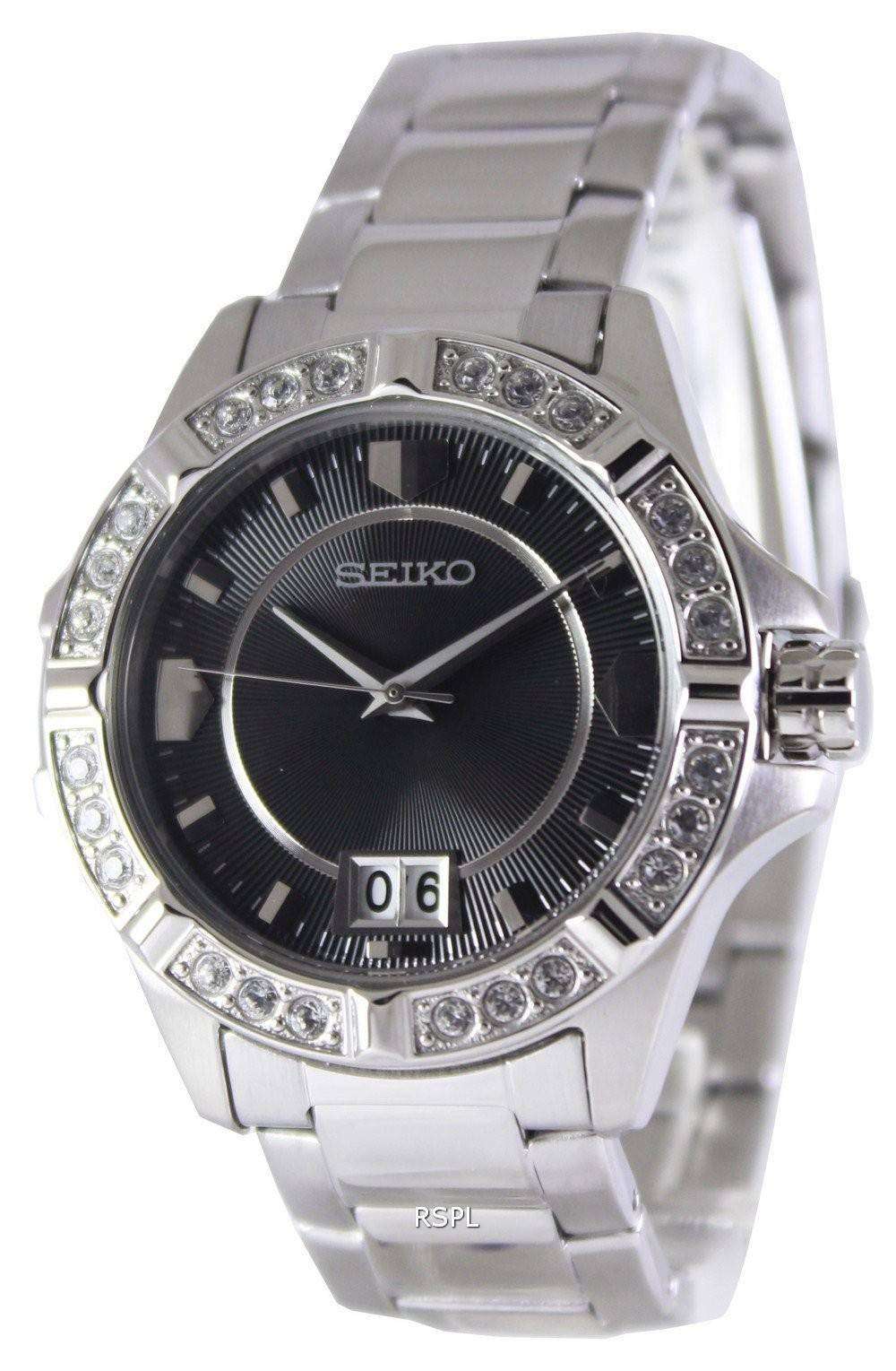 Seiko Quartz Crystals Black Dial SUR807P1 SUR807P Women's Watch 1 Seiko Quartz Crystals Black Dial SUR807P1 SUR807P Women's Watch