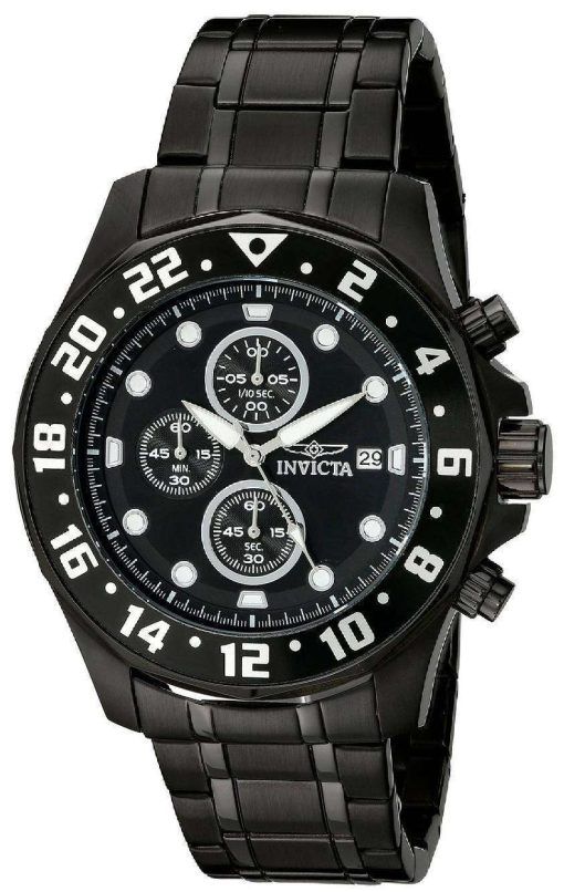 Invicta Specialty Chronograph Black Dial IP Stainless Steel 15945 Men's Watch