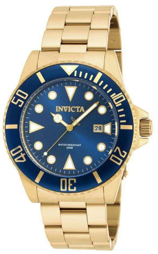 Invicta Pro Diver Quartz Gold Tone 200M 90196 Men's Watch