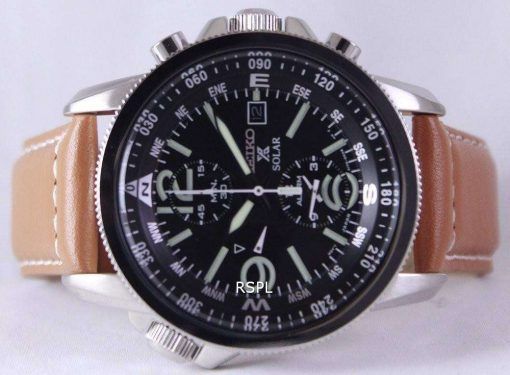 Seiko Solar Alarm Chronograph SSC081P1 SSC081P SSC081 Mens Watch