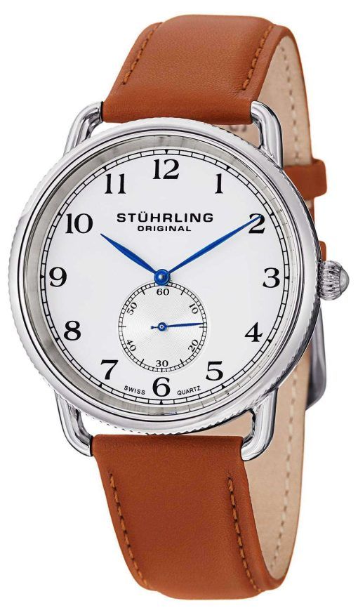 Stuhrling Original Decor Swiss Quartz Brown Leather 207.01 Mens Watch