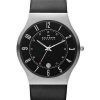 Skagen Grenen Classic Black Dial Black Leather 233XXLSLB Mens Watch