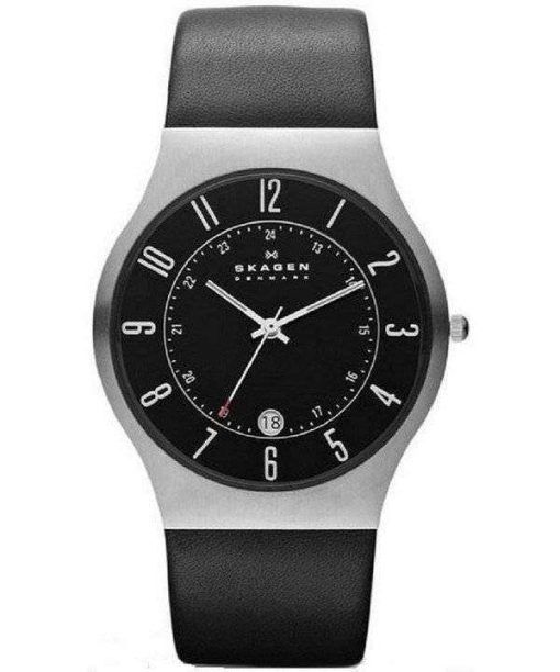 Skagen Grenen Classic Black Dial Black Leather 233XXLSLB Mens Watch