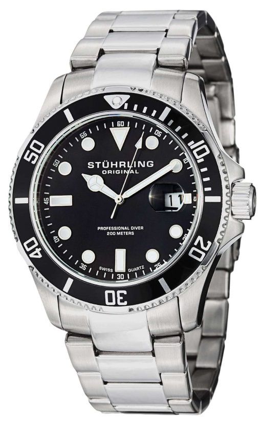 Stuhrling Original Regatta Espora Swiss Quartz Pro Diver 417.02 Mens Watch