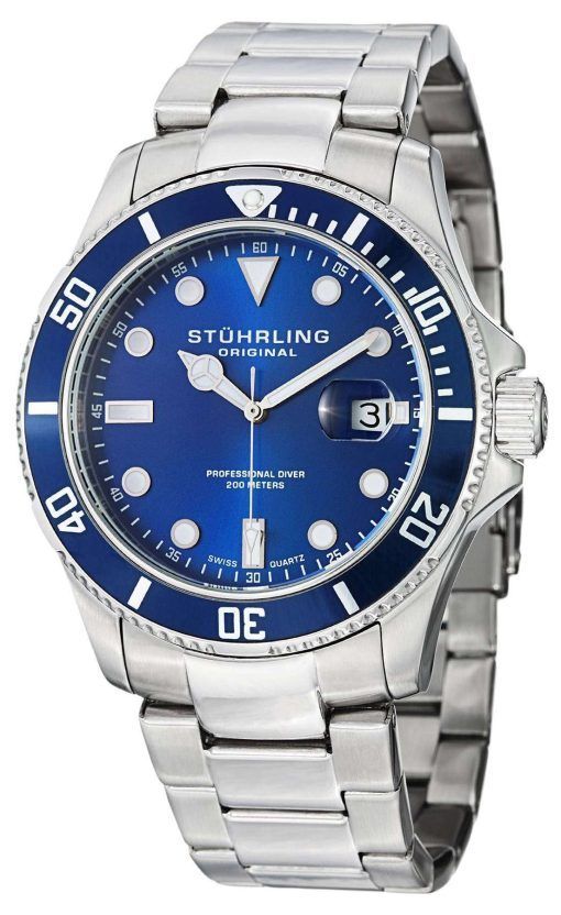 Stuhrling Original Regatta Espora Swiss Quartz Pro Diver 200M 417.03 Mens Watch