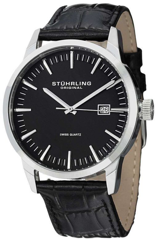 Stuhrling Original Classic Ascot 42 Swiss Quartz Date Display 555A.01 Mens Watch