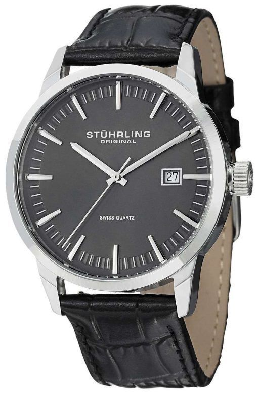 Stuhrling Original Classic Ascot 42 Swiss Quartz Date Display 555A.02 Mens Watch