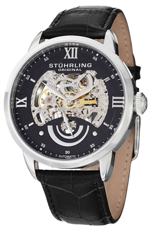 Stuhrling Original Executive II Automatic Black Skeleton Dial 574.02 Mens Watch