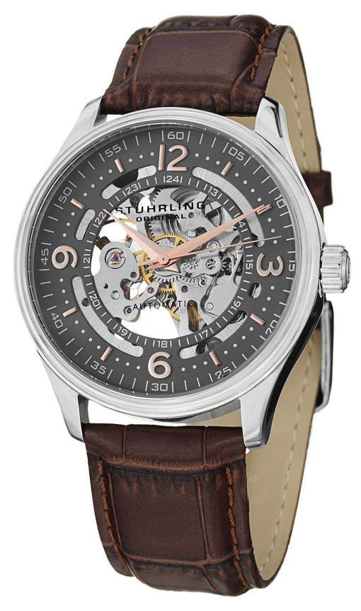 Stuhrling Original Denmark Delphi Automatic Skeleton Grey Dial 730.02 Mens Watch