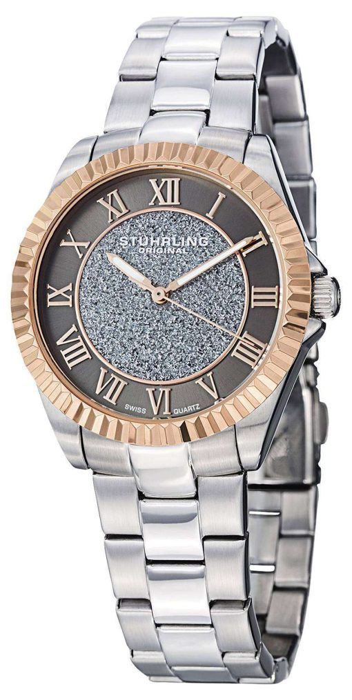 Stuhrling Original Audrey Shimmer Swiss Quartz Rose Tone 743.04 Womens Watch