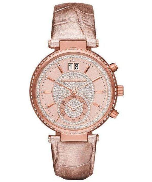 Michael Kors Sawyer Rose Gold Crystal Pave Dial MK2445 Womens Watch