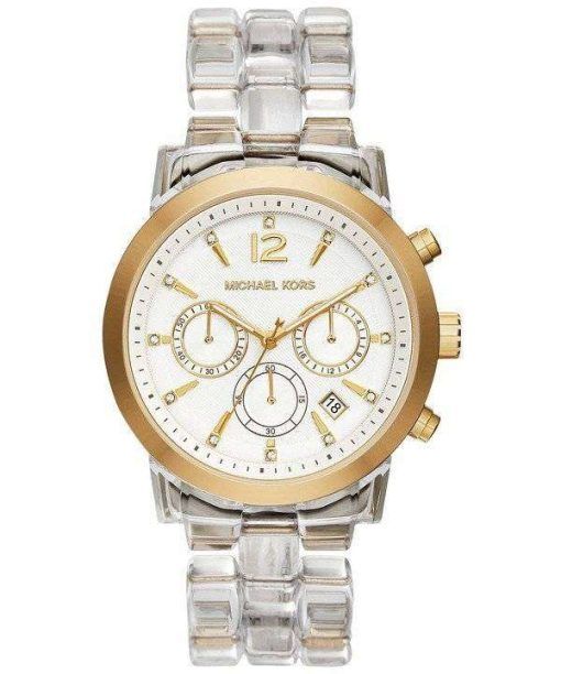 Michael Kors Audrina Chronograph Clear Acetate Bracelet MK6200 Womens Watch