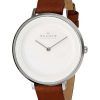 Skagen Ditte Silver Dial Brown Leather SKW2214 Womens Watch
