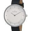 Skagen Gitte White Dial Black Leather SKW2232 Womens Watch