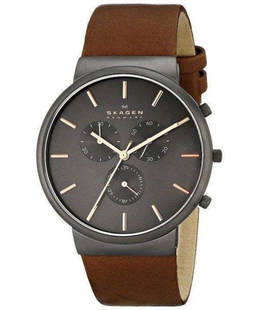 Skagen Ancher Chronograph Brown Leather SKW6106 Mens Watch